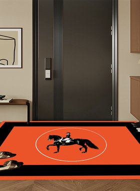 【PU免洗】美式橙色入户门垫 高级pvc皮革进门地垫脚垫可擦洗地毯