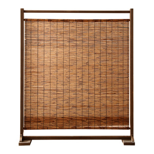 实木屏风隔断玄关客厅茶室屏障墙遮挡复古装 新中式 饰芦苇座屏卷帘