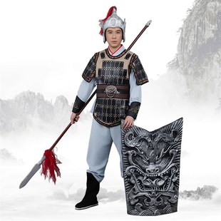 戏曲古装影视舞台演出盔甲男士兵小兵服装战场戏服古代将士服装