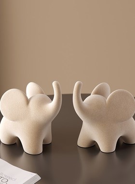 现代简约大象玄关客厅电视柜小摆件家居装饰品订婚结婚礼物送新人
