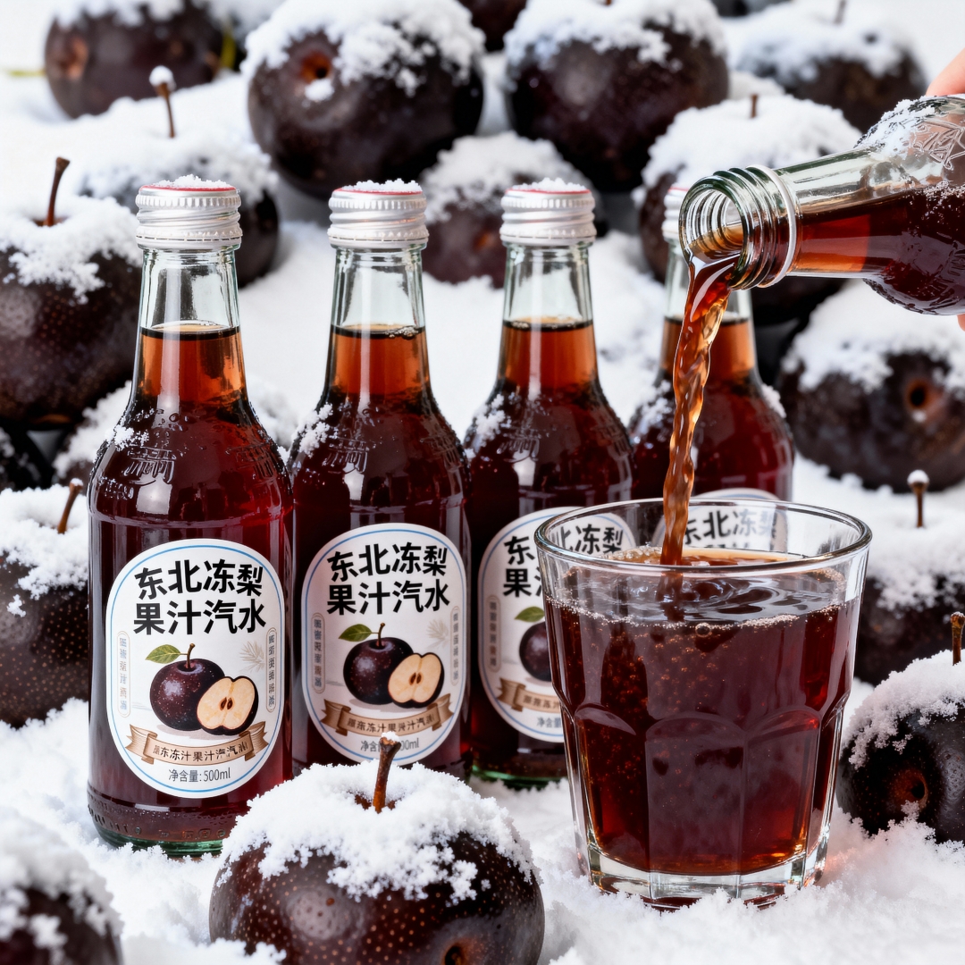 正宗东北冻梨果汁汽水网红怀旧果味碳酸320ml清爽热销现货速发