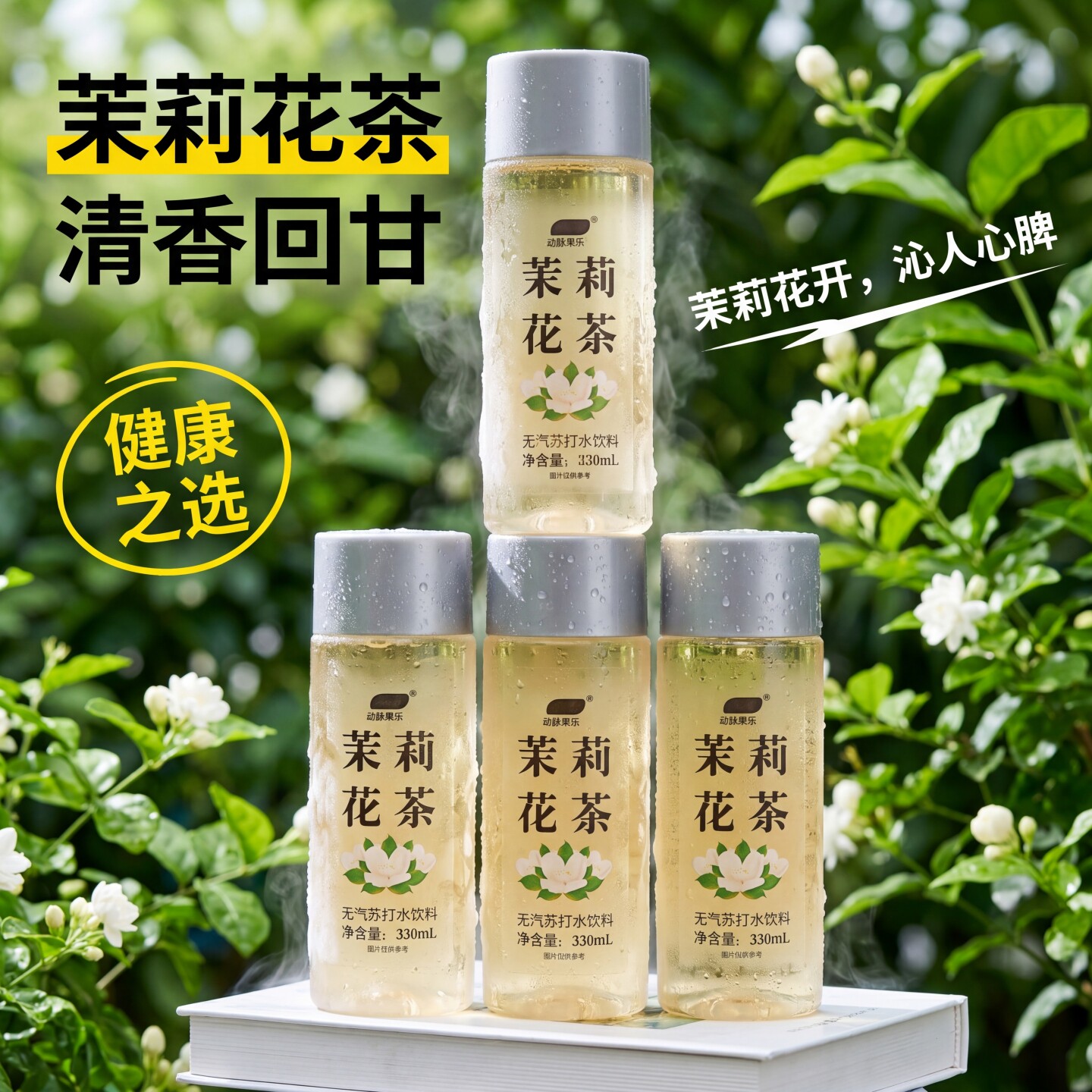 【破损包赔】茉莉花茶苏打水330ml*12瓶整箱夏季清润解渴风味饮料
