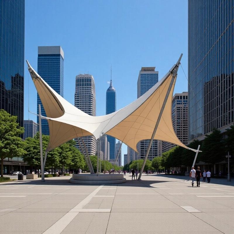 户外景区商业广场异型膜结构公园宿营张拉膜遮阳雨棚防晒篷天幕篷