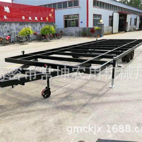 厂家供应5吨木屋底盘全挂框架拖车移动木屋框架别墅房车底盘拖车