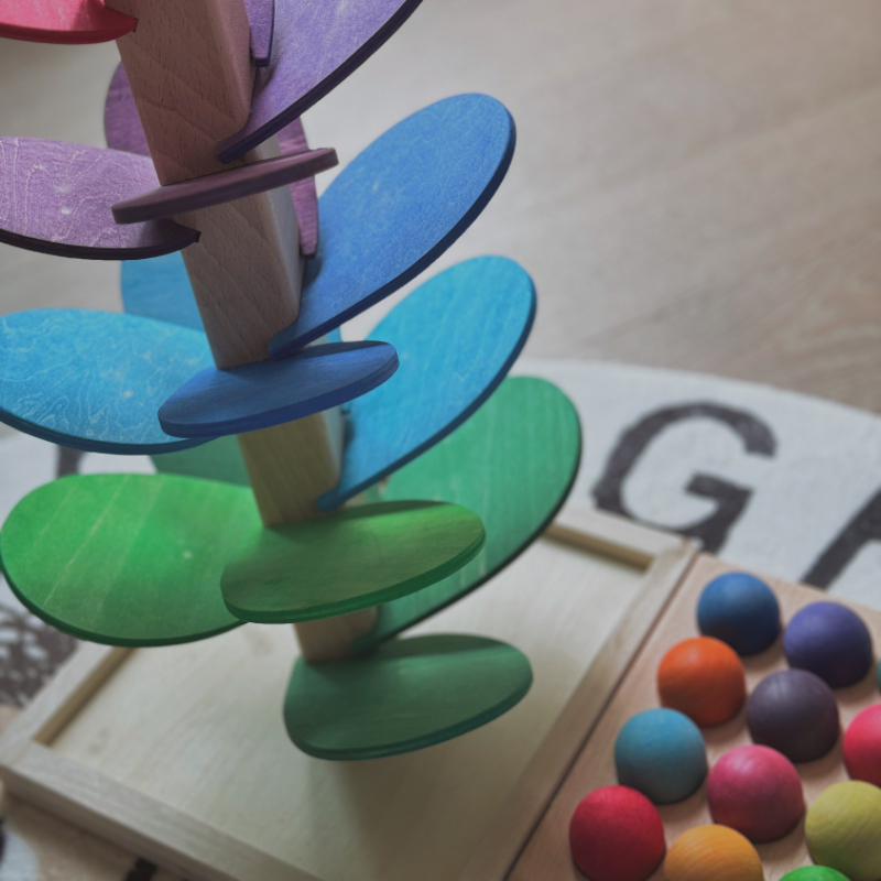 PEATOYS木质彩虹音乐树滚珠积木