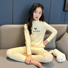 儿童保暖内衣套装2025新款纯棉中大童秋衣秋裤全棉秋冬半高领衣服