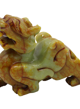 一对岫岩玉石小貔貅摆件招财镇宅书房客厅办公室简约桌面家居饰品