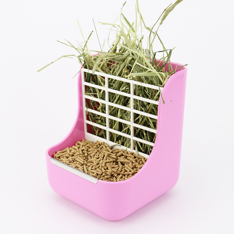 米麦嘉兔子二合一草架兔兔大容量食物盆防浪费防扒草卡槽固定两用