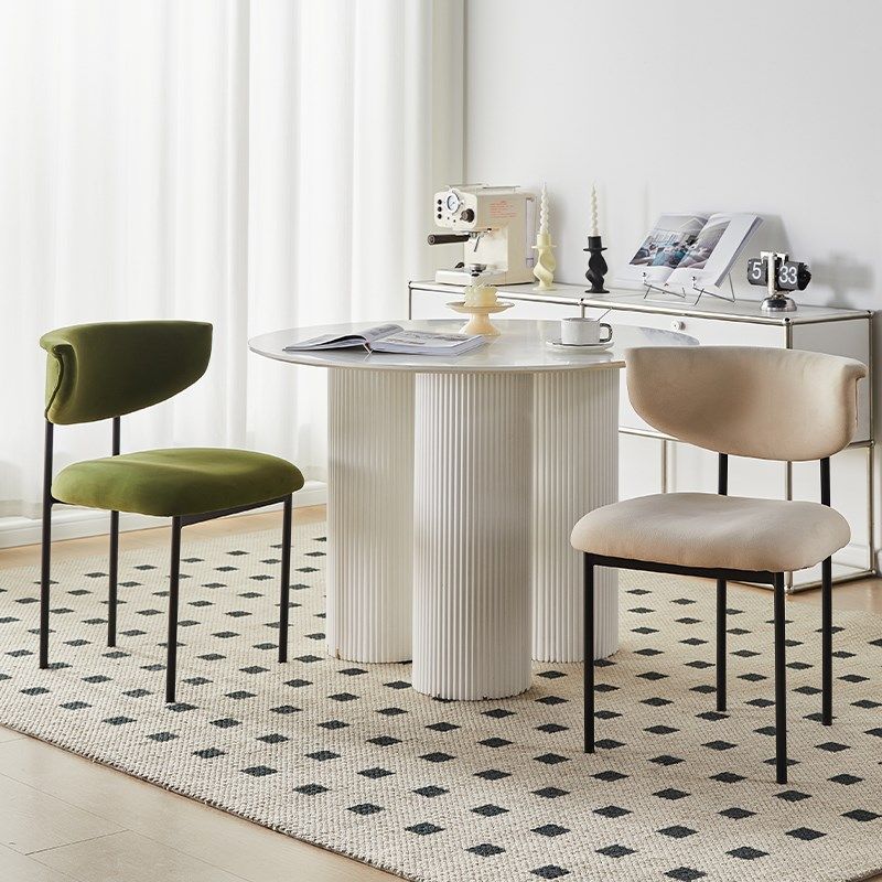 法式家用餐椅奶油风时尚网红靠背椅化妆梳妆椅极简餐厅咖啡厅专用