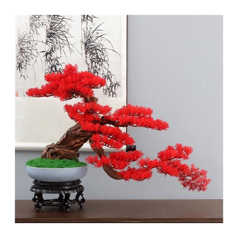 新仿真迎客松盆景罗汉松绿植家居玄关客厅酒店软装品,家居饰品,仿真植物盆景,淘宝优惠券,粉丝福利购,淘宝优惠卷