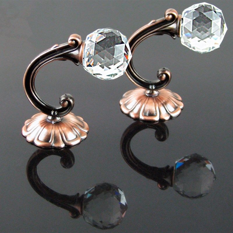 一对窗帘水晶挂钩墙钩现代合金窗帘扣钩壁钩挂球钩,居家布艺,挂钩/挂球,淘宝优惠券,粉丝福利购,淘宝优惠卷