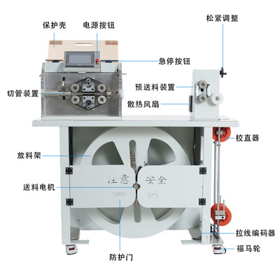 波纹管切管一体机 定制带剖开空调排水管带钢丝硬质塑料管切管机