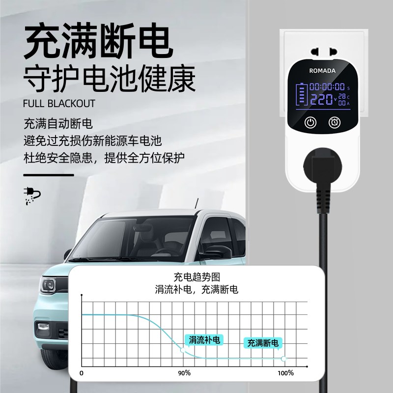蓝电E5家用新能源电动汽车充电转换器专用免接地线插座接地宝通用