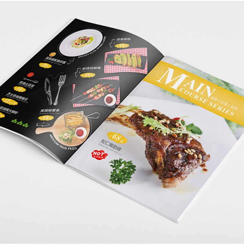 定制活页西餐日韩菜谱制作餐牌皮面杂志菜单本价目表印刷设计