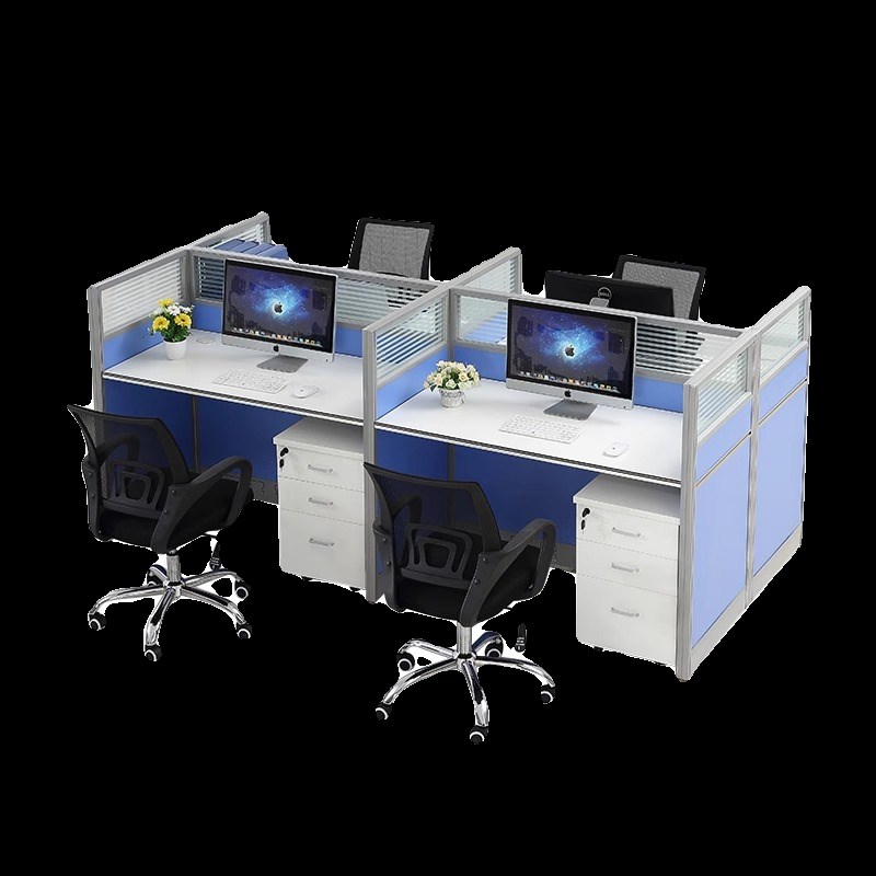 屏风卡座电脑桌办公室员工位职员办公桌椅现代四六人位
