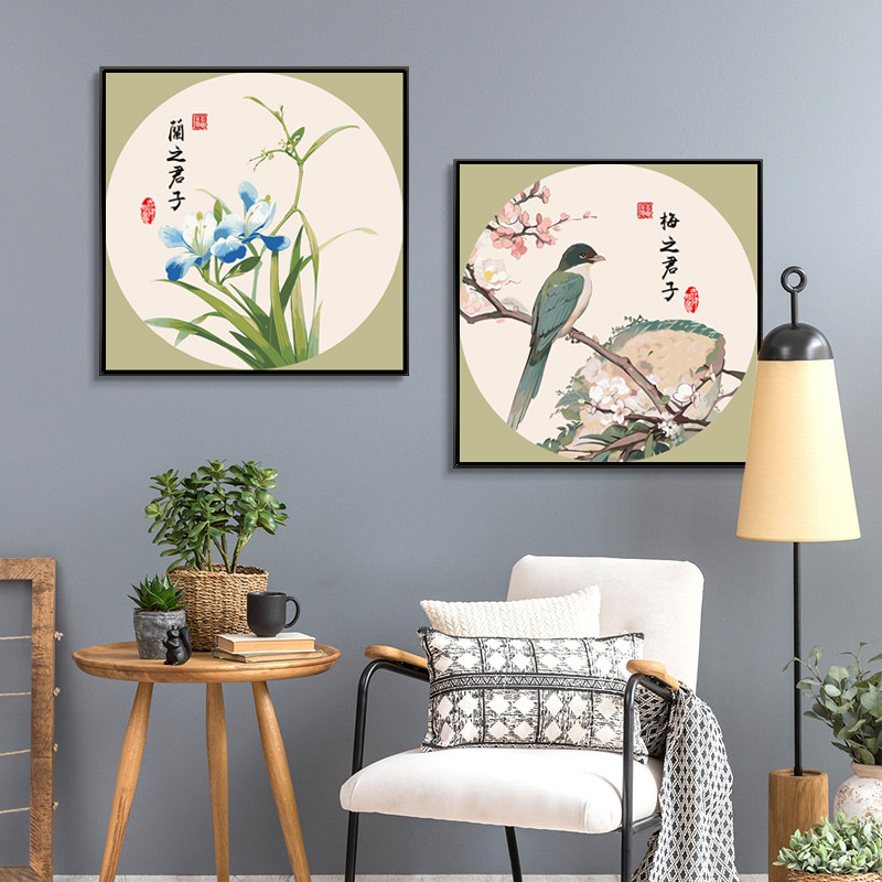 梅兰竹菊鸟数字油彩画DI填充新客厅饭厅喜鹊寓意装饰画,家居饰品,DIY/数字油画,淘宝优惠券,粉丝福利购,淘宝优惠卷