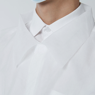 参观服 魔术贴白色防护服 实验服 加厚一次性无纺布大褂 羽兴