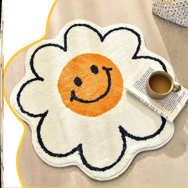 郁金香地毯家用卧室床边毯爱房间防滑客厅圆形毛绒沙发毯茶几毯