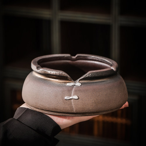 粗陶创意烟灰缸陶瓷家用客厅茶几办公室桌车载个性复古烟灰缸