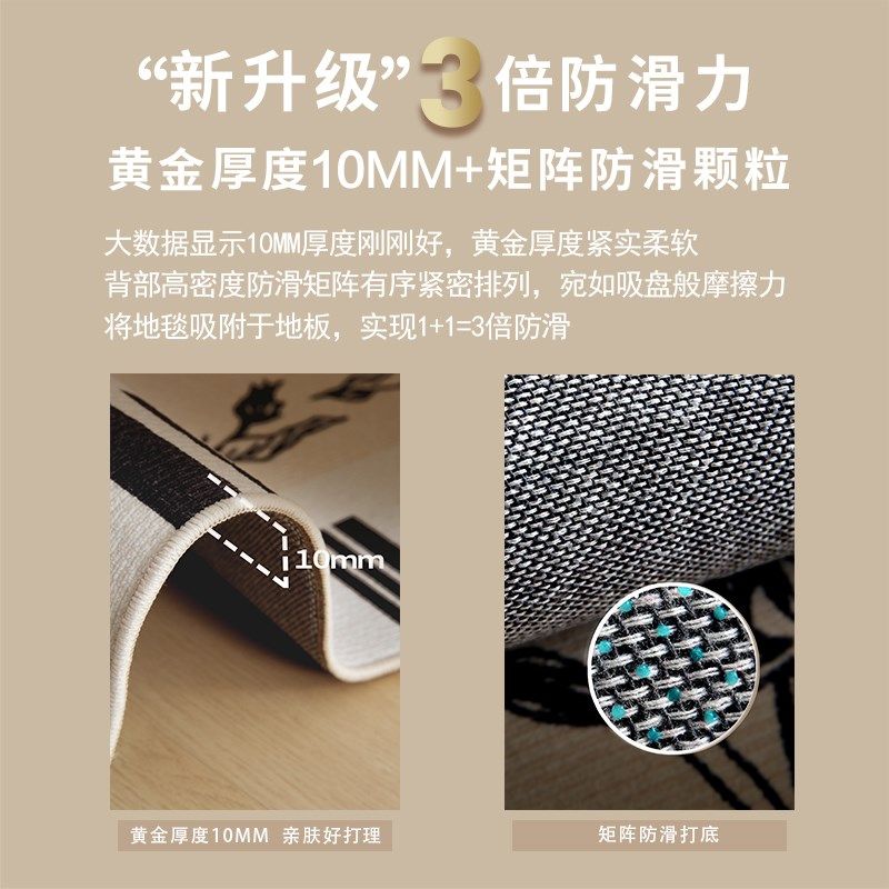 绿色棋盘格客厅地毯中古奶油风防水免打理沙发毯免洗擦卧室地垫,居家布艺,地毯,淘宝优惠券,粉丝福利购,淘宝优惠卷