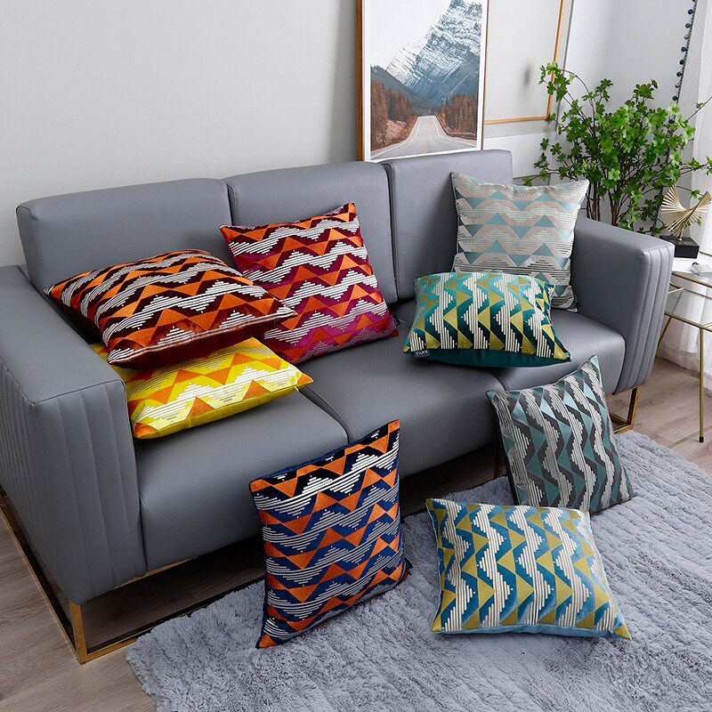 抱枕靠垫客厅沙发靠枕丝绒刺绣腰靠样板间靠包灰色办公室座椅腰枕,居家布艺,靠垫/抱枕,淘宝优惠券,粉丝福利购,淘宝优惠卷