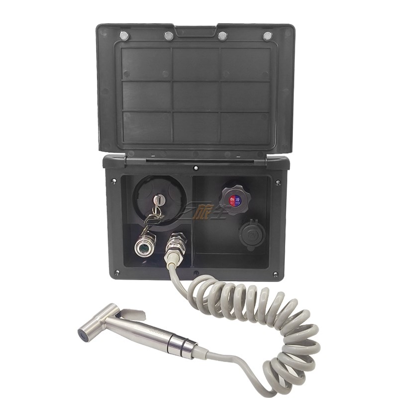 房车多功能水盒 集成进出水快接口 外置冷热淋浴接口通用房车