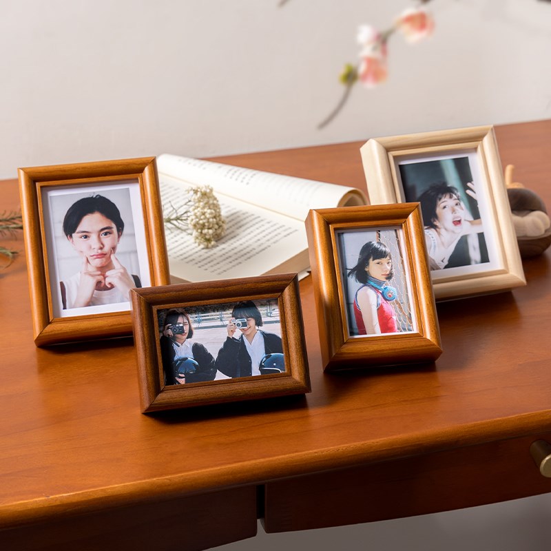迷你实木小相框三寸寸寸寸相框照片diy拍立得摆台5寸木质摆件