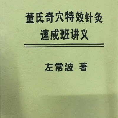董氏奇穴特效针灸速成班讲义  左常波 著
