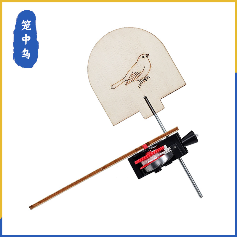 木质笼中鸟小学生物理器材stem益智课堂小制作儿童创意科学小