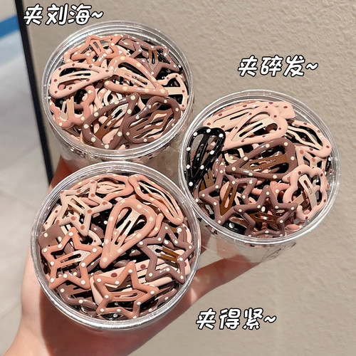 儿童美拉德波点发夹女童侧边刘海夹头饰2026新款女孩碎发bb夹发卡