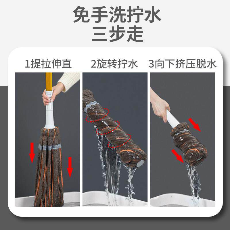宝净时把拖可免手洗拧水拖把家用一拖旋转拖地拖懒人拖把吸水把