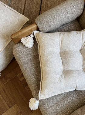 福笙中古风苏垫民宿酒店沙坐发椅垫办公流JXP室久坐屁垫子垫咖啡