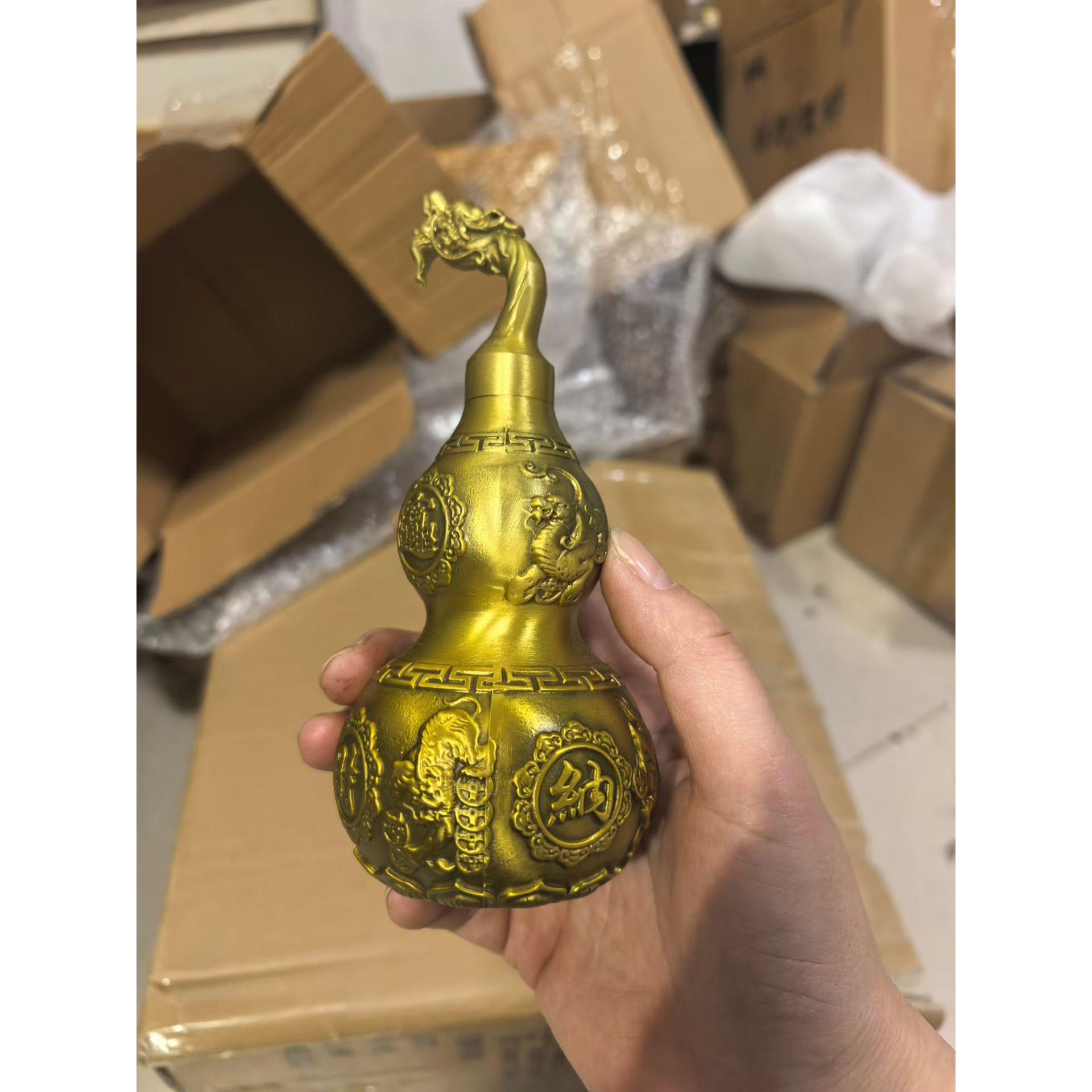 纯铜葫八芦HNW貔摆件卦葫芦开口空心龙招财头麒麟貅福禄开业送礼