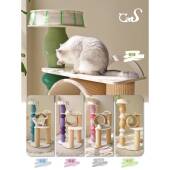 大型实木具猫爬架猫抓柱猫钻桶POP彩色麻绳款 CaS猫家t 栖系列超