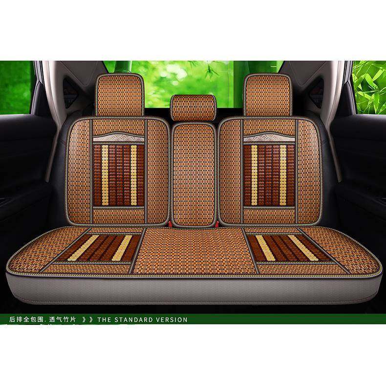 后排三人单座汽座车坐夏季凉垫垫透气凉车席竹片76529木珠全包围