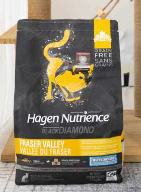 哈根猫纽翠斯黑钻无红肉鸡肉成猫猫幼粮天然谷鲜肉含AYI冻干猫粮