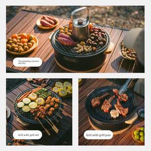 Noke制炉茶烧烤QGE炉家用户烤外便携式烧炉炭器具成木套