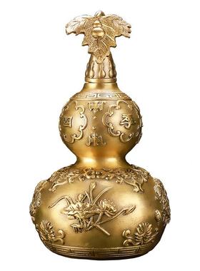 铜葫芦招财摆件纯铜五钱挂件空心开口小号帝卧室玄关办公室hulv公