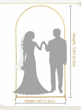 圆环婚景庆道具金色拱形拱婚礼台背迎宾摆件路门引装舞饰JQP铁艺