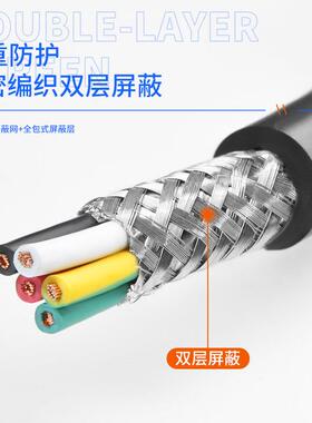 纯铜遮蔽线RV1VP2芯3芯方43芯5芯0.2 0. 0.5 0.75 平防干扰讯金环