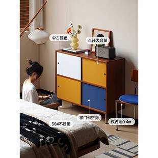 小万家具中世屉纪餐具柜客厅柜储物储物柜抽推科莫边柜柜包豪斯艺