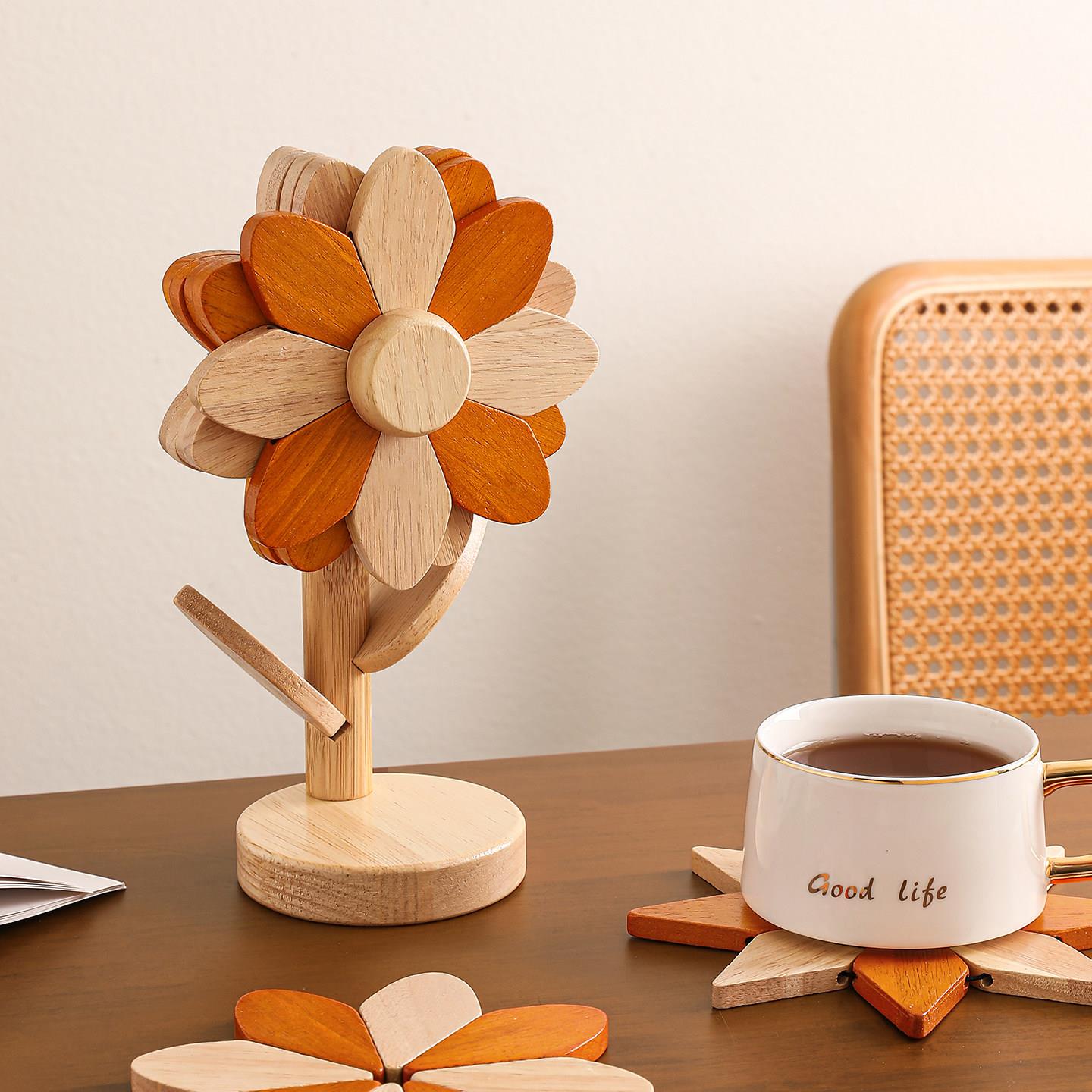向件日向日葵杯葵餐垫桌台垫面碗盘子隔热垫餐轻奢家用装饰客厅摆