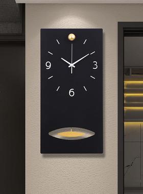 时钟挂钟客现代简约厅长型极简家用挂表尚竖款网LD0765时红创轻意