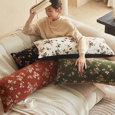 中风新中式客OGM沙发长条抱枕厅靠卧室床头护腰靠垫枕古靠腰枕靠