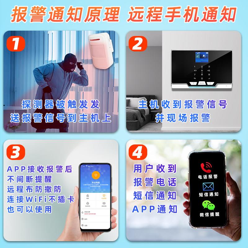 警家用窗红外线防盗报系警器门人体感应G24远程报器安防报警统防