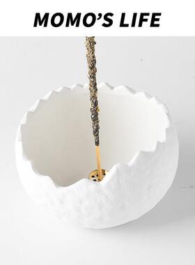 地Wabi-Sabi风QZQ格香贴创香基高香炉底香意盘香炉香座桌面小香炉