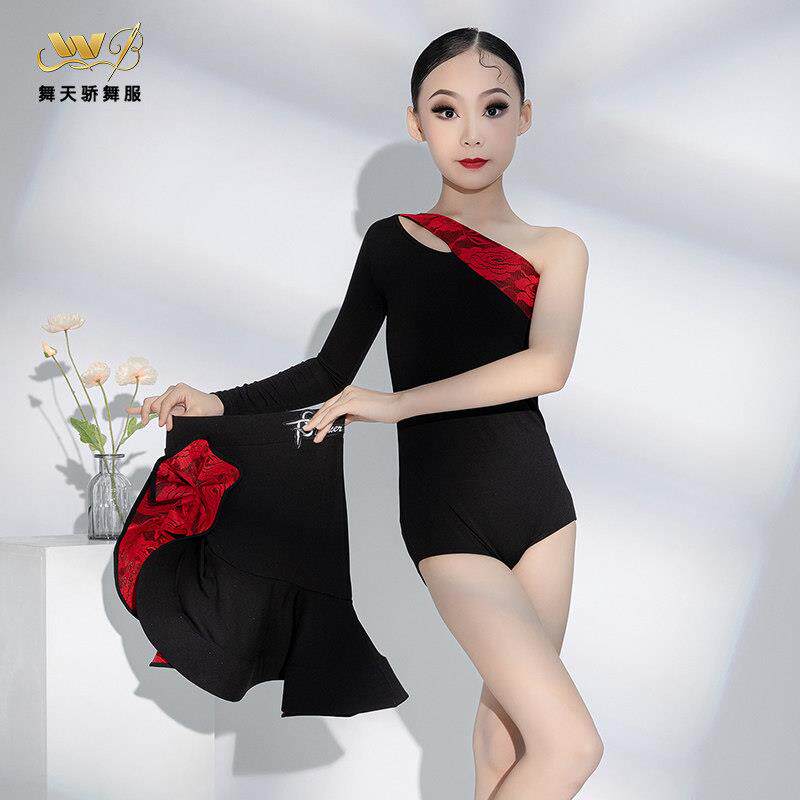新款拉丁舞TS486服女童秋服冬功服幼儿舞练蹈演出服比赛专服业练