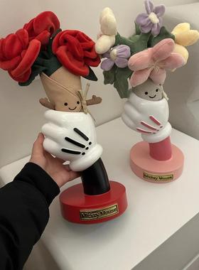 米奇手握花瓶入户玄关收纳摆件可爱卡通创意多功能杂物收纳整理盒