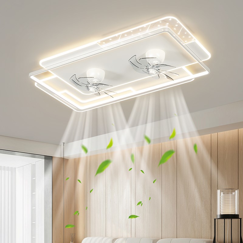 客厅风扇灯吊扇灯一体简约现代卧室灯电风扇吸顶吊灯全屋套餐