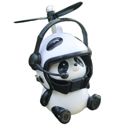 可爱小熊猫电动车装饰品创意动物平衡电瓶自行头盔送朋友生日礼物